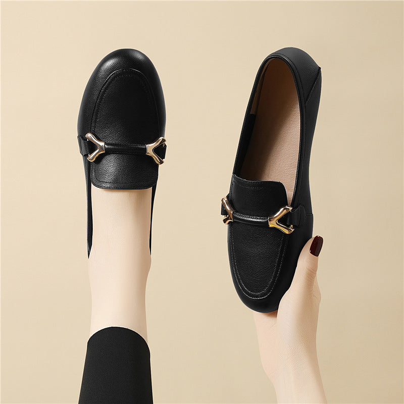 Damen Elegante Mokassins mit modischem Schnallen-Design EB