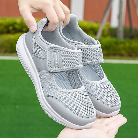 Damen Sportliche Slip-On Sneakers mit atmungsaktivem Netzdesign EB