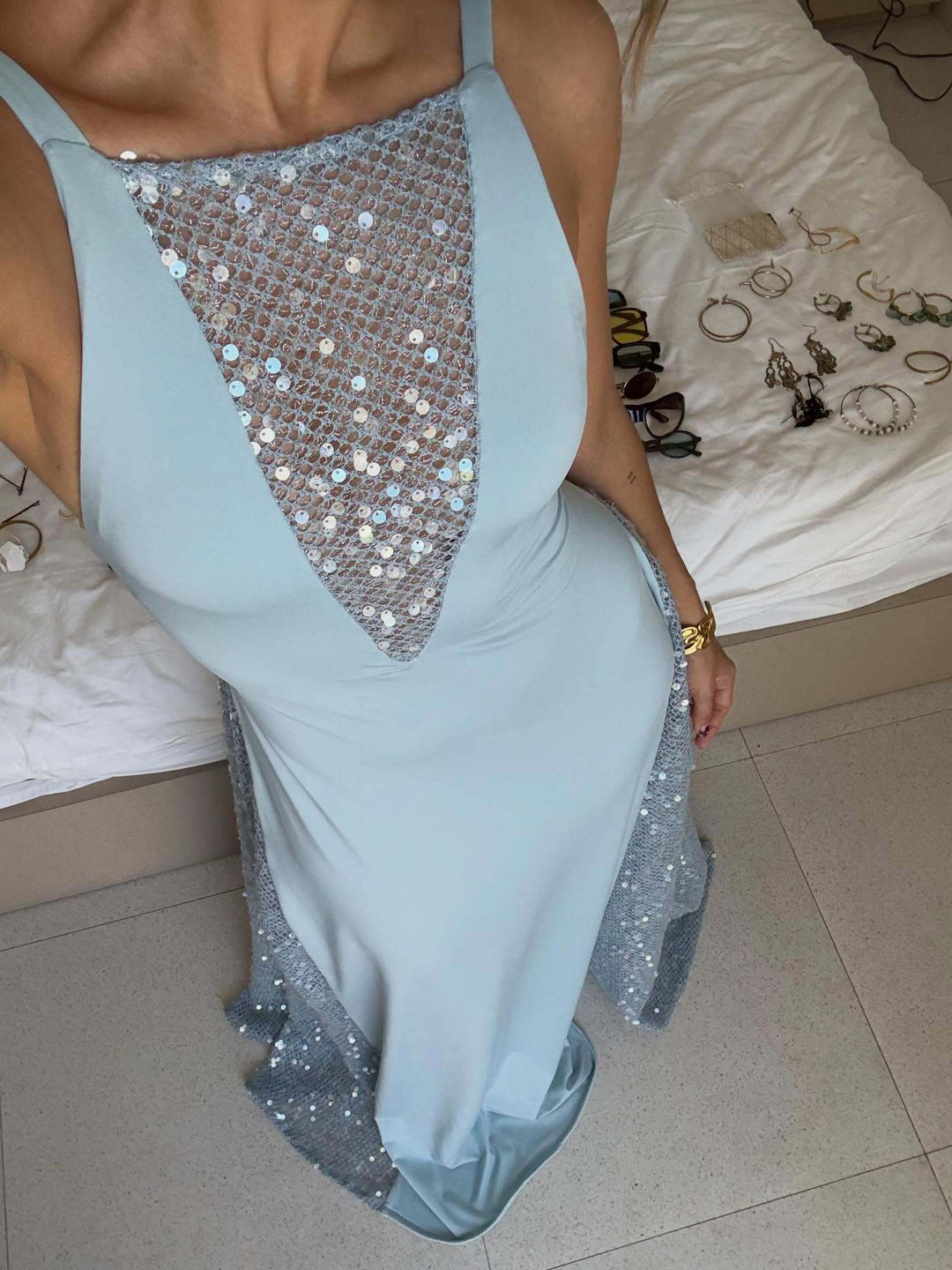 Damen Glitzerndes Abendkleid EB