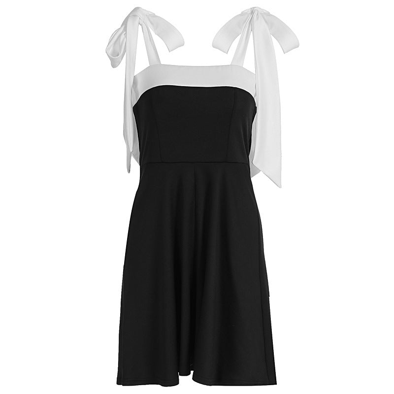 Damen modisches Sommerkleid mit Schleifen-Trägern und schmeichelndem Schnitt EB