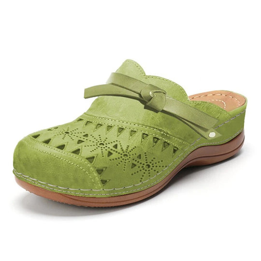 Damen Clogs mit durchbrochenem Obermaterial und komfortabler Fußbettgestaltung EB