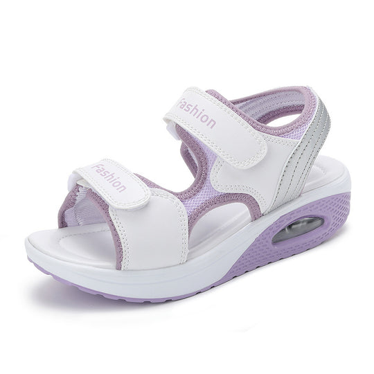 Damen nan ergonomische Sandale mit Luftkissen-Plateau, Klettverschlüssen und gepolstertem Fußbett EB