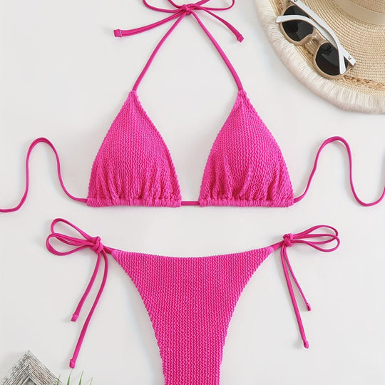 Damen Triangel-Bikini-Set mit verstellbaren Bindebändern EB