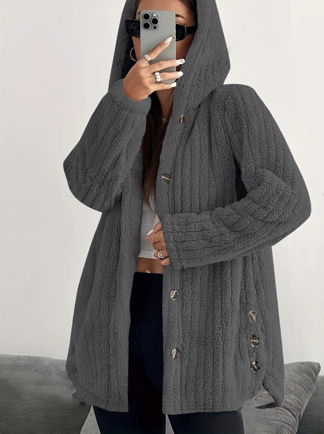 Damen kuschelige Fleecejacke EB