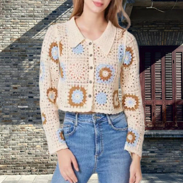 Damen Strickjacke im einzigartigen Granny-Quadrat-Muster EB