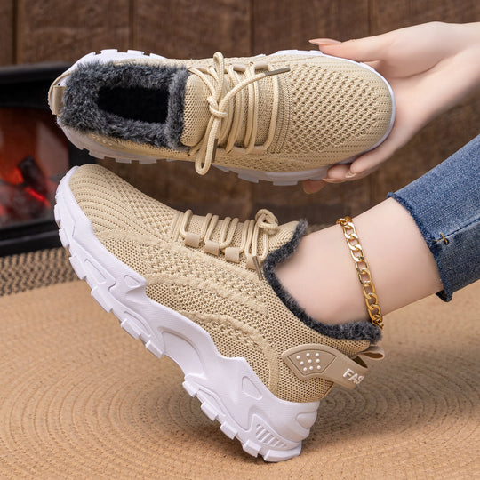 Damen Sportliche Komfort Sneaker mit kuscheligem Innenfutter EB