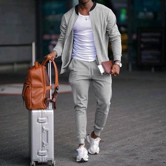 Herren Sportliches Freizeit-Set mit elastischem Bund und funktionalen Taschen EB