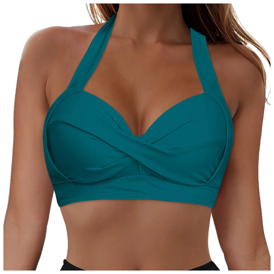 Damen Modisches Bikinioberteil mit Wickeldesign EB