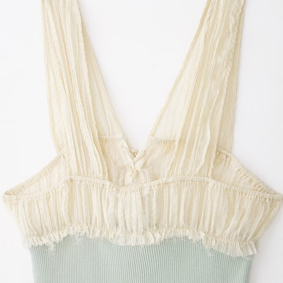Damen Top mit Raffungen und verstellbaren Trägern EB