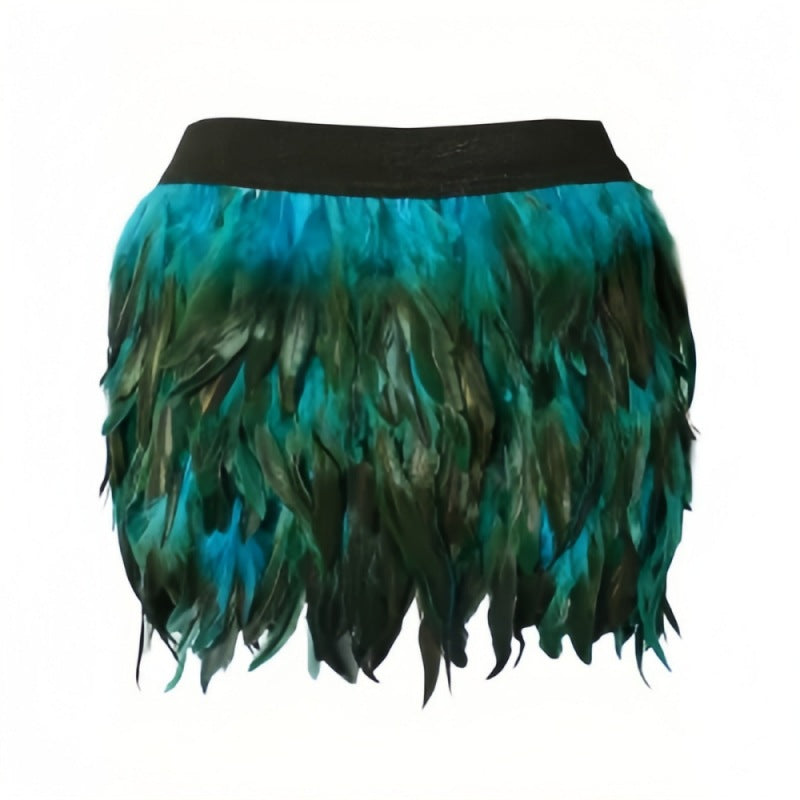 Damen Federrock mit auffälligem Design und elastischem Bund EB