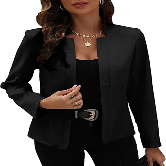 Damen eleganter Blazer mit modernem Schnitt und dezenter Knopfdetail EB