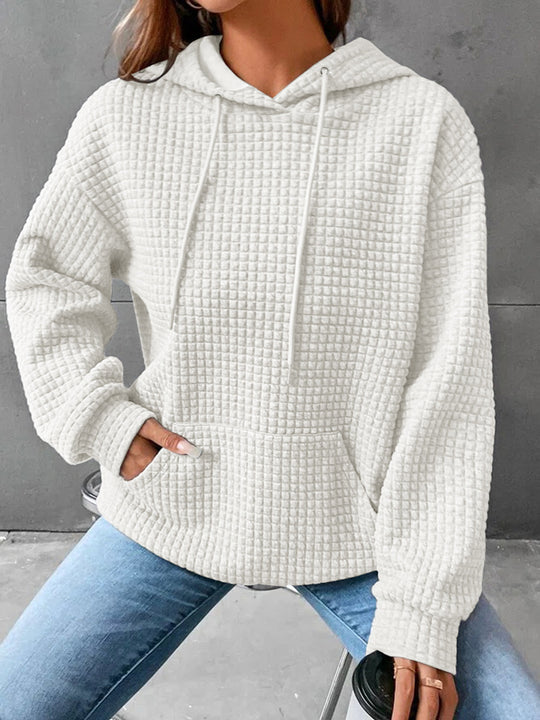 Damen stylischer Kapuzenpullover mit strukturiertem Stoff EB