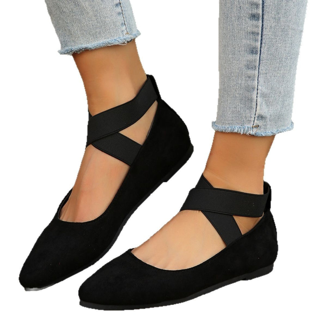 Damen elegante und bequeme Ballerinas mit verstellbarem Riemen EB