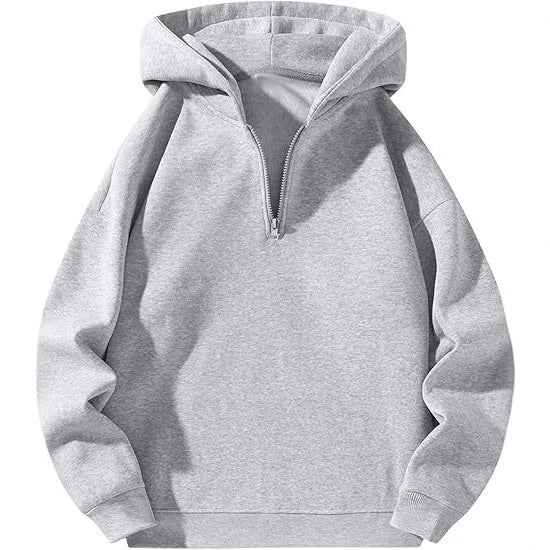 Herren sportlicher Kapuzenpullover mit halbem Reißverschluss EB