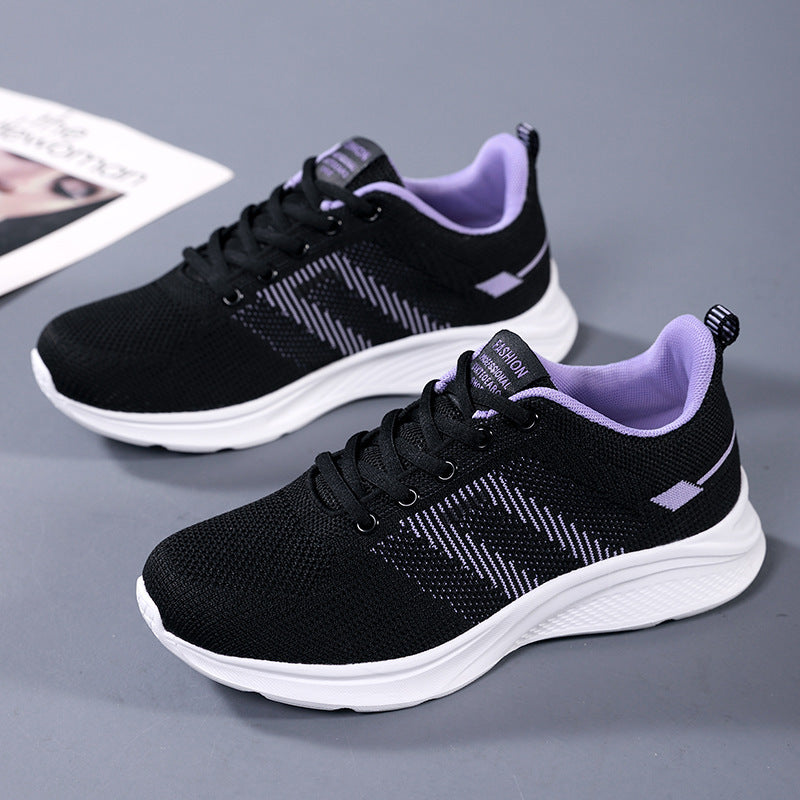 Damen nan leichter Strick-Fitnesssneaker mit nahtlosem Obermaterial, adaptiver EVA-Dämpfung und ergonomischem Fersenpolster EB