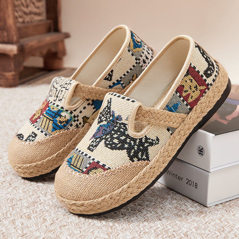 Damen bequeme und stilvolle Clogs mit buntem Muster EB