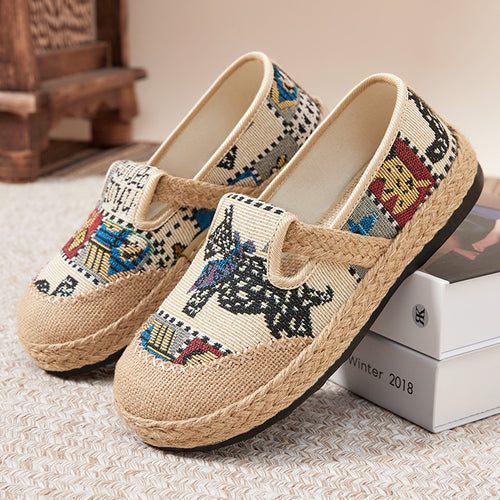 Damen bequeme und stilvolle Clogs mit buntem Muster EB