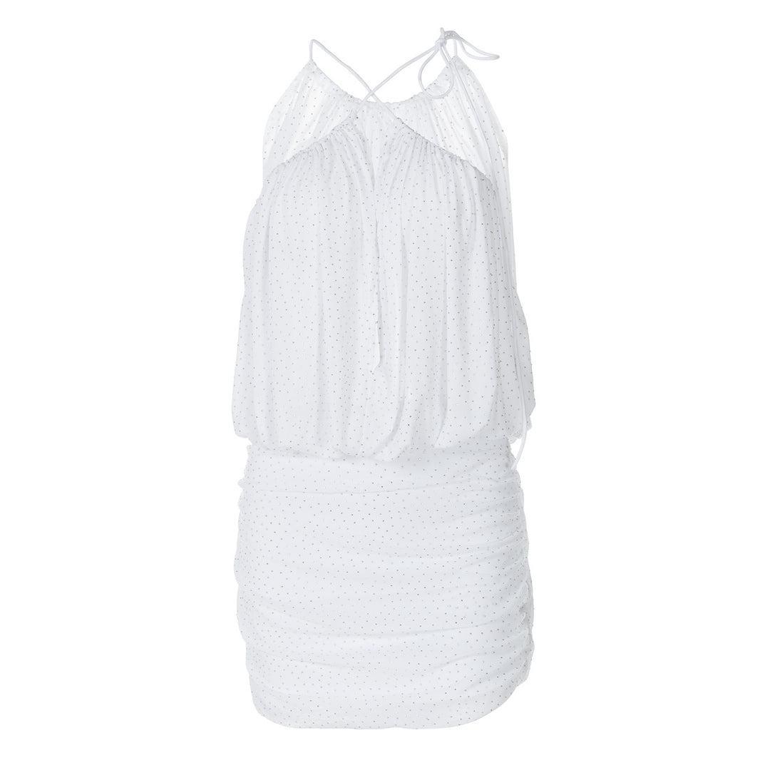 Damen Minikleid mit tiefem V-Ausschnitt und filigraner Drapierung EB