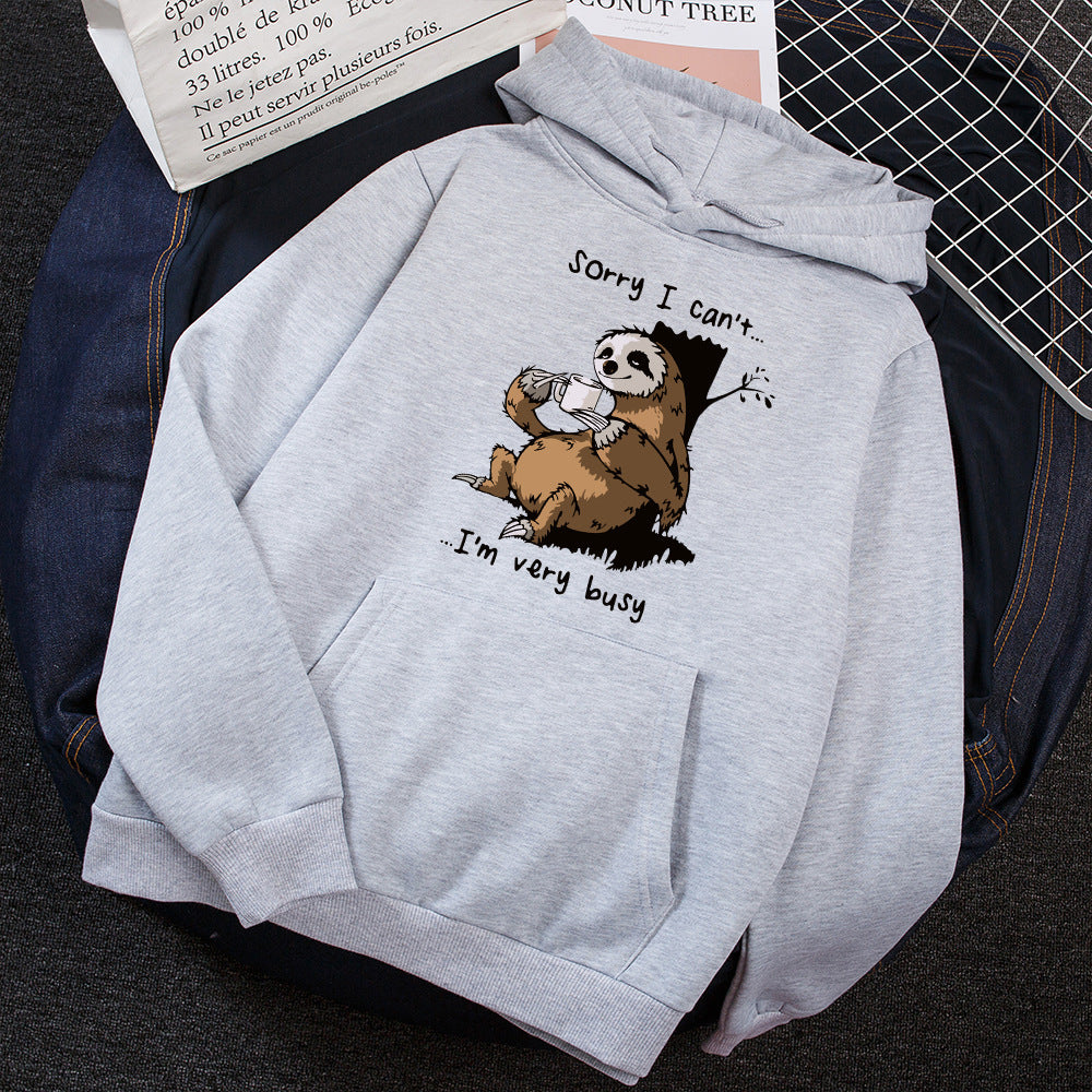 Damen Kapuzensweater mit niedlichem Tiermotiv und verspieltem Spruch EB