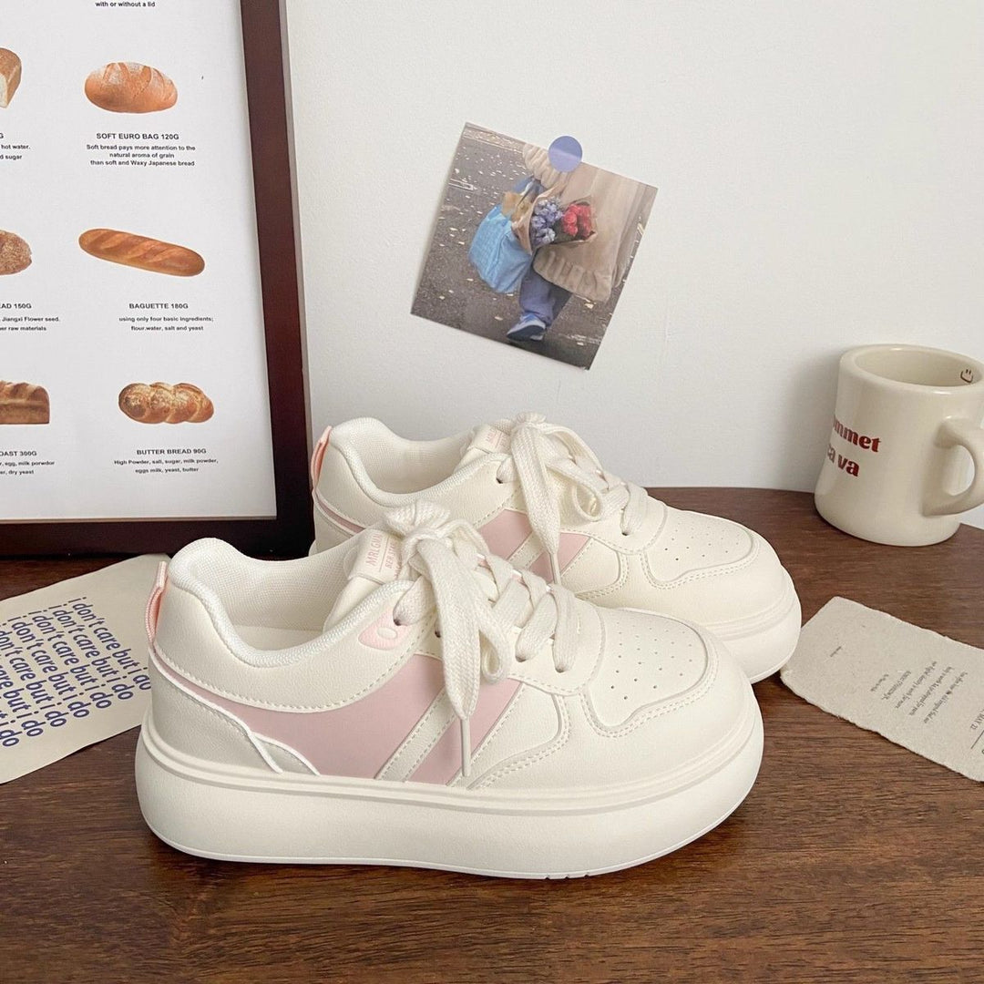 Damen modische Plateau-Sneaker mit stylischen Kontraststreifen EB