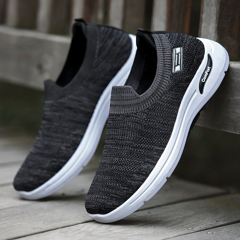 Herren nan gestrickter Slip-On-Laufschuh mit Memory-Foam-Komfortsohle EB