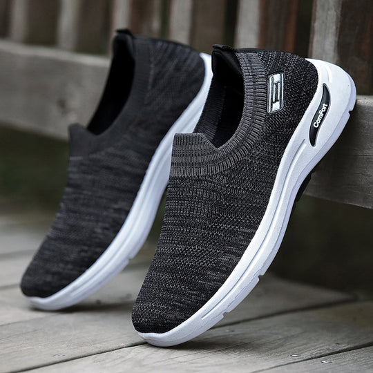 Herren nan gestrickter Slip-On-Laufschuh mit Memory-Foam-Komfortsohle EB