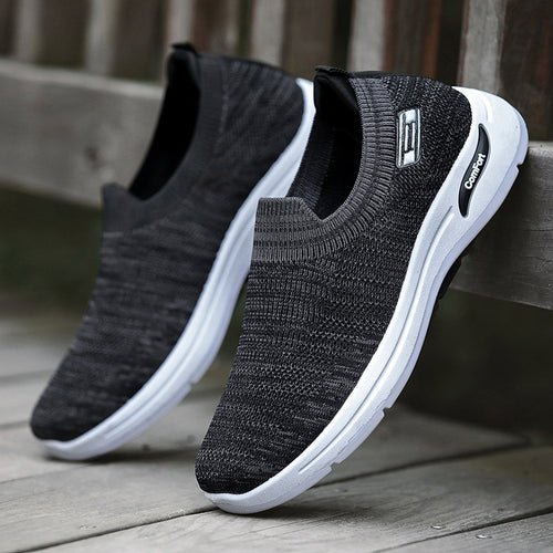 Herren nan gestrickter Slip-On-Laufschuh mit Memory-Foam-Komfortsohle EB
