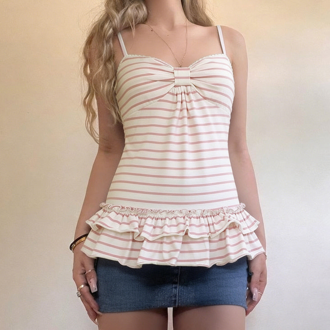 Damen Bikini-Oberteil mit Rüschensaum und raffiniertem Design EB