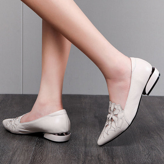 Damen elegante spitze Slingbacks mit filigranem Dekor EB