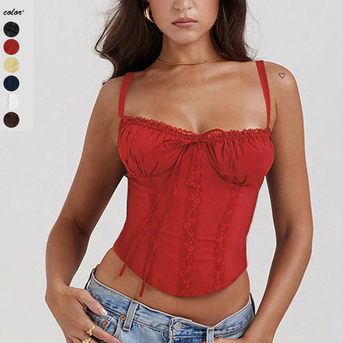 Damen Corsage-Top mit Rüschendetails und verstellbaren Trägern EB
