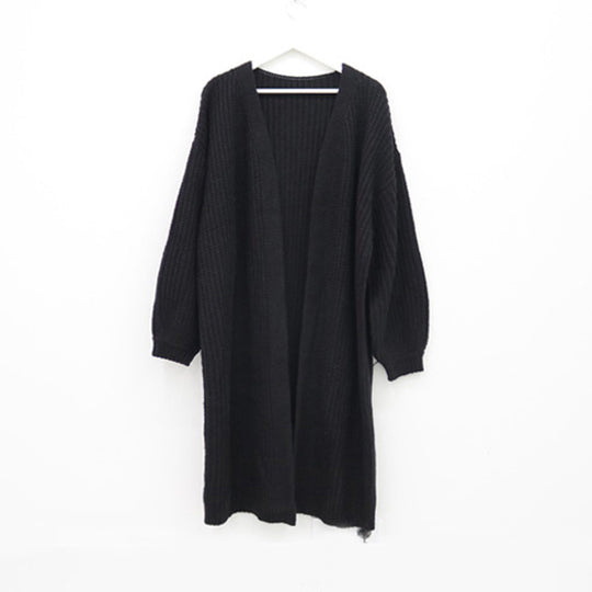 Damen Grober Strickcardigan mit offenem Schnitt und bequemen Ärmelabschlüssen EB