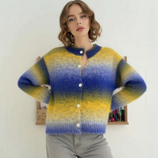 Damen Strickjacke mit knopfbarem Design und luxuriöser Maschenstruktur EB