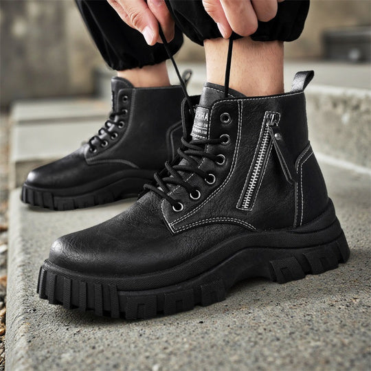 Damen Stiefeletten mit robustem Profil und seitlichem Reißverschluss EB