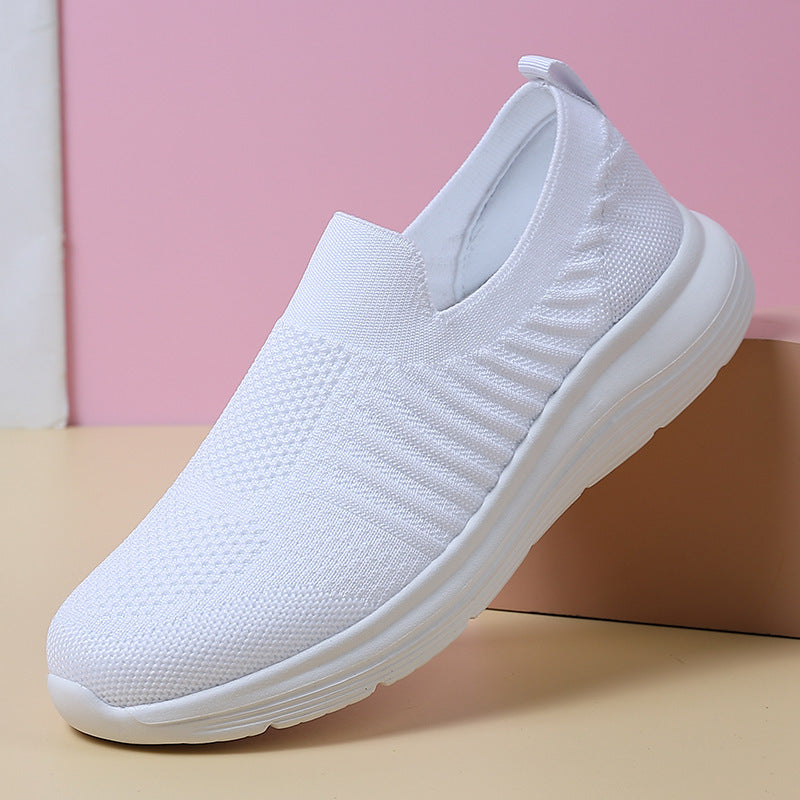 Damen nan atmungsaktiver Strick-Slipper mit viskoelastischer Innensohle und flexibler Gummilaufsohle EB