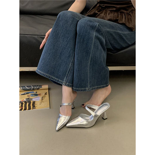 Damen Slingback-Pumps mit elegantem transparentem Riemendesign EB