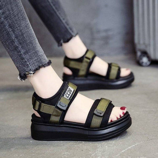 Damen Sportliche Sandalen mit schockabsorbierender Sohle und verstellbaren Riemen EB