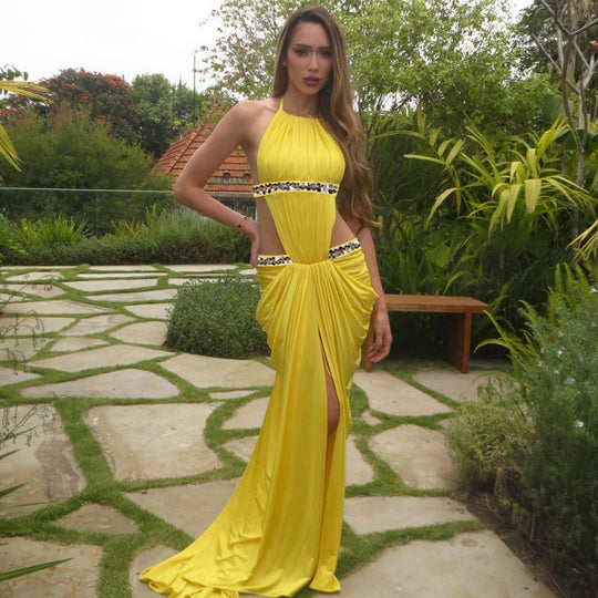 Damen Elegantes Abendkleid mit raffinierten Drapierungen und Spitzenakzenten EB