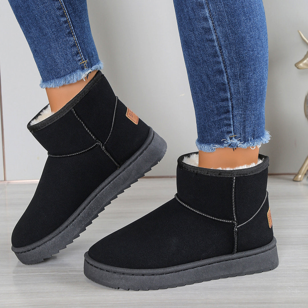 Damen modische Winterstiefeletten mit warmem Innenfutter und rutschfester Sohle EB