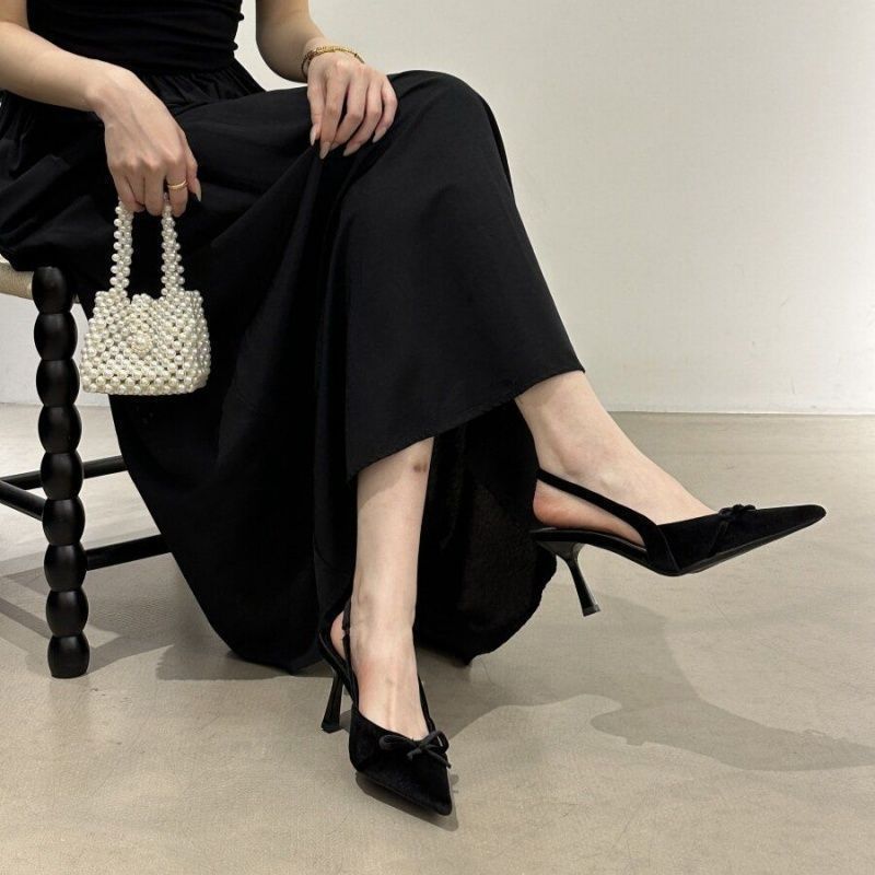 Damen Slingback Pumps mit zierlichem Schleifendetail EB