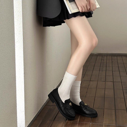 Damen elegante Mokassins mit modischem Schleifen-Design und dekorativem Schnallenverschluss EB