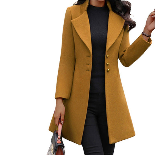 Damen eleganter und stilvoller Wollmantel EB