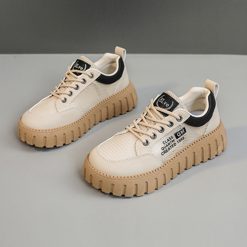 Damen Sportliche Chunky Sneakers mit atmungsaktiver Mesh-Oberfläche und strapazierfähigem Sohlenprofil EB