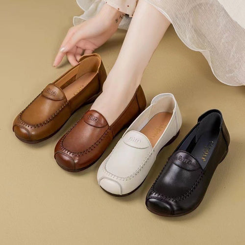 Damen Bequeme Mokassins mit feiner Lederverarbeitung und eleganter Naht EB