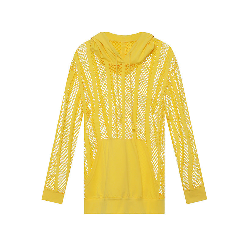 Damen Sportlicher Kapuzenpullover mit Luftmesh von EB