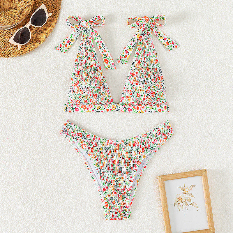 Damen Blumenmuster Bikini EB