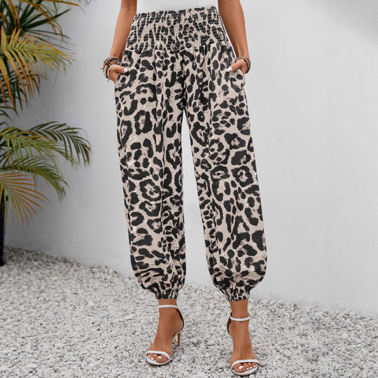 Damen weite Leopardenmuster-Hosen EB
