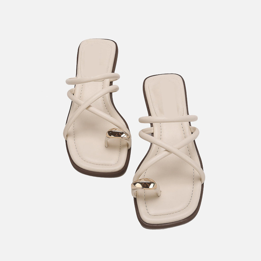 Damen Fußbett-Sandalen mit elegantem Kreuzriemendesign EB