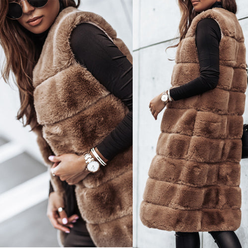 Damen Fleece-Weste mit trendigem Kragen und weichem Innenfutter EB