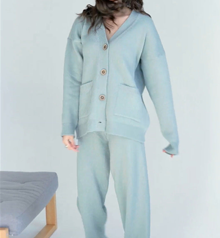 Damen gemütlicher Strick-Cardigan mit praktischen Taschen und Knopfdetails EB