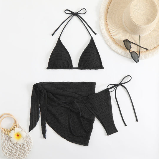 Damen Triangel-Bikini mit rüschendetails und modischer Wickelrock-Optik EB